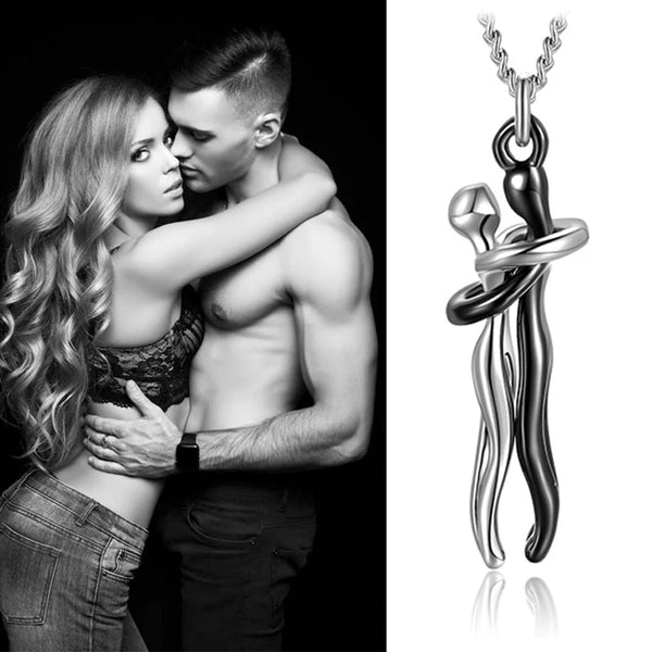 "Couple Hug Pendant Necklace"